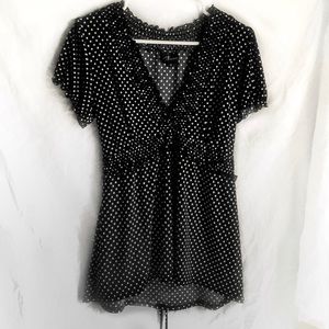 Torrid Black & White Polka Dot Blouse size 0